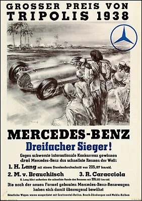 1938 Tripoli German Mercedes Benz Grand Prix Picture Poster • $4.99