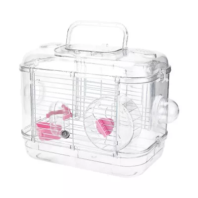 Single Layer Hamster Cage Small Animal Travel Carrier Habitat House +Accessories • £12.95