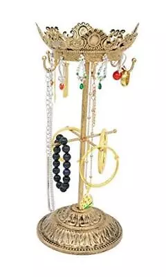 Metal Jewelry Organizer Tower Necklace Tree Bracelet Display Rustic Bronze • $40.48