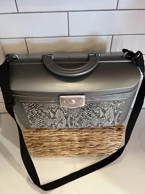 $32.99 • Buy Vintage 1994 Caboodle CosmePak Silver Snakeskin MakeUp Organizer Case W/Mirror