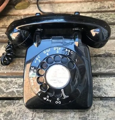 Vintage GPO 706L Jet Black 1960 Diakon Plastic Dial Telephone • £55