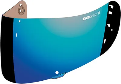 Icon Optics Motorcycle Airmada Helmet Shield Visor Fog Free Blue Chrome • $45