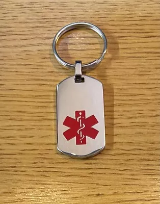 Medical Alert ID Keychain  - FREE ENGRAVING / WALLET CARD & SHIPPING-USA • $10.99