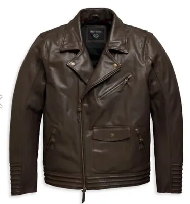 Harley-Davidson 97004-23VM Men's Maverick Leather Motorcycle Jacket - Java  XXL • $279.99
