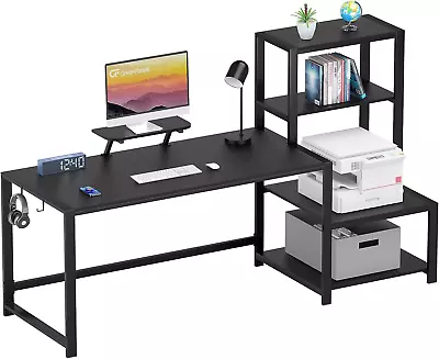 Computer Desk 67 Inch With Storage Printer Shelf Reversible Gaming Home Office  • $212.99