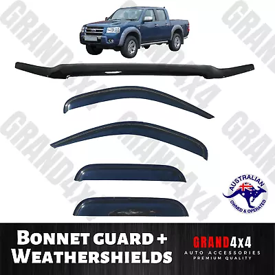 Bonnet Protector Guard + Window Visors To Suit Ford Ranger PJ 2007 - 2009 • $107.90