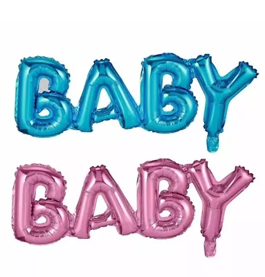 Large Pink BABY Text Balloon Large Mylar Foil Balloon Party Decor Photo Prop • $3.20