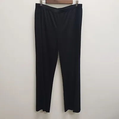 Exclusively Misook Womens High Rise Dress Pants Size 2X Black Pull On Flared Leg • $44.88