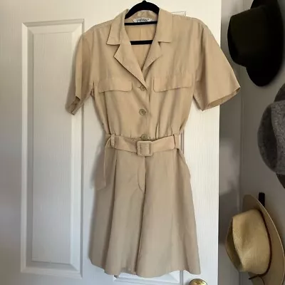 $42.50 • Buy Vintage 90s PRISMA Italy Jumpsuit Playsuit Romper 8-10 Belted Safari Style