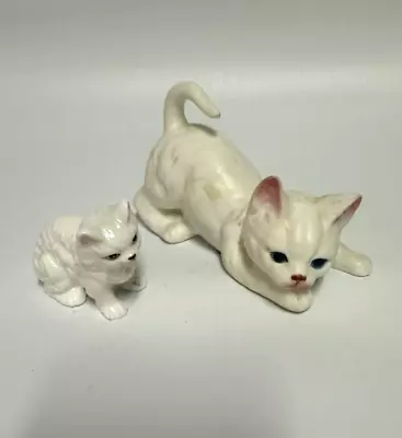 Enesco Porcelain Cat Figurines Set Of Two Vintage • $15