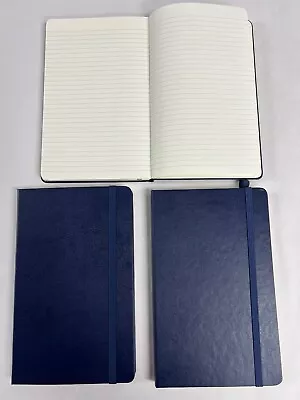 3X MOLESKINE Classic Navy Blue Journal Notebook 8-1/4  X 5  Hard Cover Rule • $4