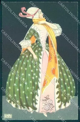 Artist Signed Koehler Mela Fashion Glamour Lady B.K.W.I 384-2 Postcard VK9210 • $60