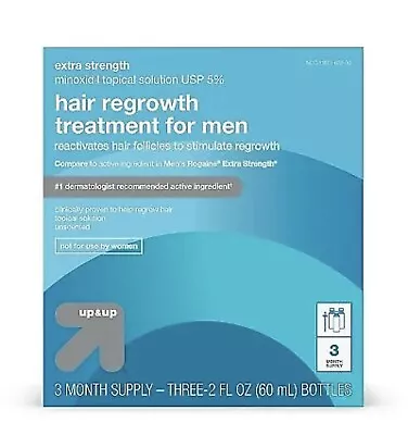 Up & Up Mens Extra Strength Hair Regrowth Treatment 3 Mo. Exp 10/24+ Damaged Box • $7.99