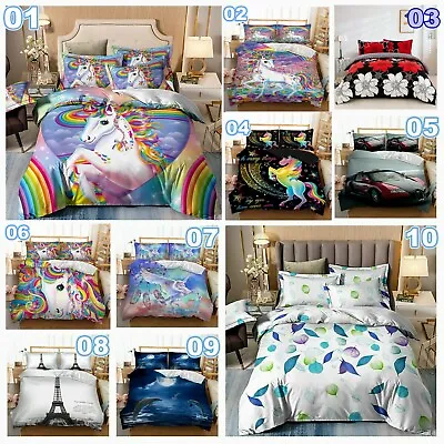 $19.69 • Buy Floral Animal Soft Doona Duvet Quilt Cover Set Single/Double/Queen/King Size Bed