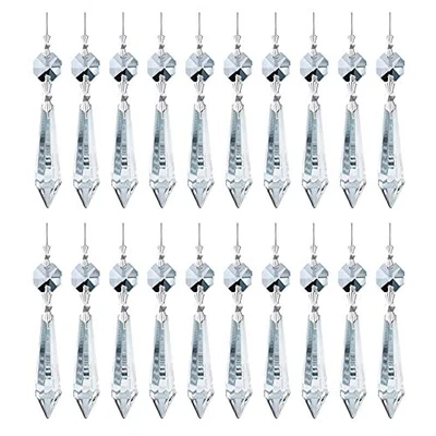 $15.50 • Buy 20PCS 55mm Clear Chandelier Icicle Crystal Prisms Lamp Decoration