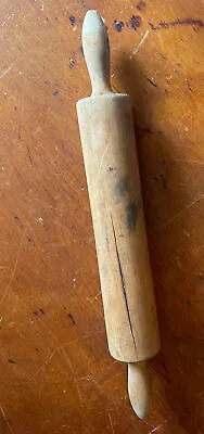 Vintage Hand-Turned One-Piece SOLID WOOD ROLLING PIN 18”Long End To End Patina • $12