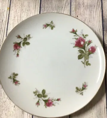 Moss Rose China Dinner Plate Roses Coupe Gold Colored Trim 10 1/8” By Japan • $8