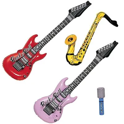 Jukebox Inflatable Rock Instrument Assortment 4 Per Pack 9 1/2  22  40  Favors • $8.89