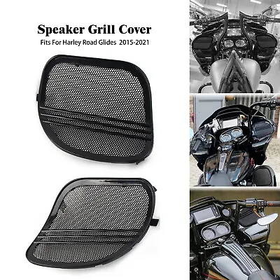 Black Tri-Line Speaker Grills Cover Trim For Harley CVO Road Glide FLTRXSE 15-22 • $16.13