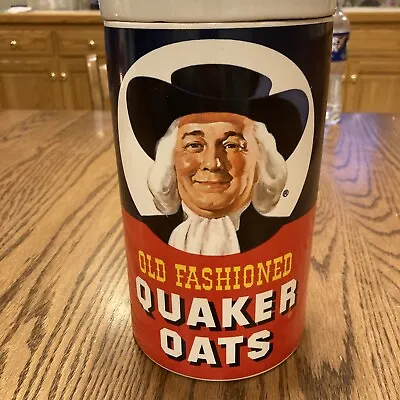 Old Fashioned Quaker Oats 1997 Ceramic Cookie Jar Large Canister 9.75  Tall • $22.75
