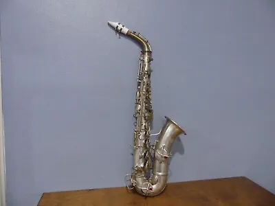 Antique Early Silver York Alto Saxophone Grand Rapids Michigan Serial # 71852 • $185