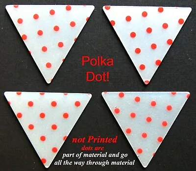 Vintage Red Polka Dot Triangle Guitar Picks 4 Picks - 355 Shape Heavy Gauge  • $14.99