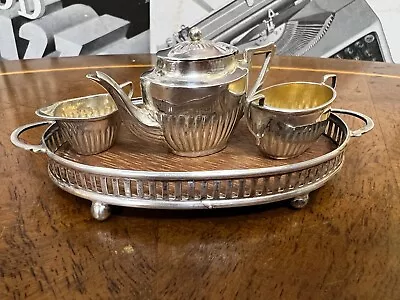 Victorian Antique Sterling Silver CS*FS Dollhouse Miniature Tea Set Teapot Tray • $249