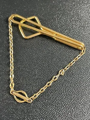 SWANK Signed Vintage Tie Bar Gold Tone Metal Chain • $4.99