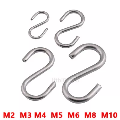 S Hooks Stainless Steel Kitchen Meat Pan Utensil Clothes Hanger Hanging M2 - M10 • $2.78