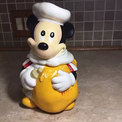 Vintage  Walt Disney's Mickey Mouse Chef Ceramic Flour Canister-11” Tall • $29.99