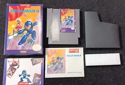 Mega Man 4 Nintendo NES Capcom Complete CIB W/ Manual & Poster Tested • $200