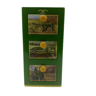 John Deere Tin Box Three Drawer Storage The Tin Box Company Licensed Item Nice • $18.69