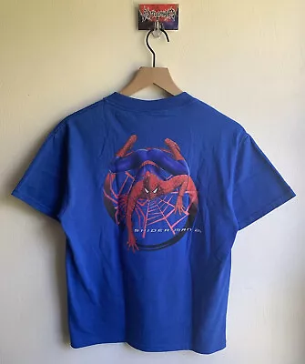 Vintage 2004 Spider Man 2 Movie Promo Doc Ock T Shirt Blue Kids XL Fits Mens S • $44.99
