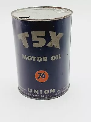 Vintage 1960's Advertising T5x Union 76  Motor Oil One 1 Quart Tin Can Empty  • $100