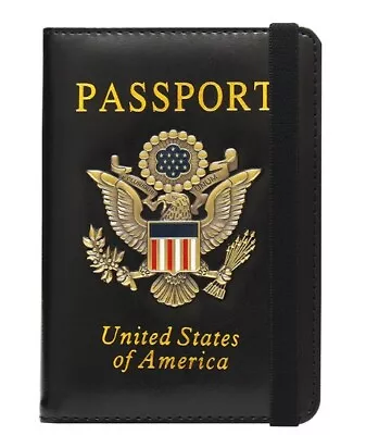 £16.12 • Buy Usa America Rfid Passport Cover Holder Wallet Faux Leather Id Cards Slots Case