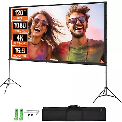 VEVOR Projector Screen With Stand 120 Inch 16:9 4K 1080 HD Movie Screen Tripods • $45.39