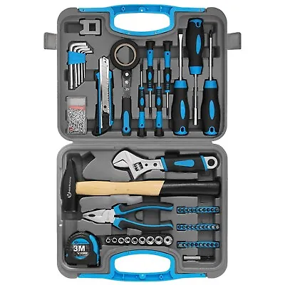 $34.99 • Buy 60PCS Household Hand Tool Set Kit With Plastic Storage Case