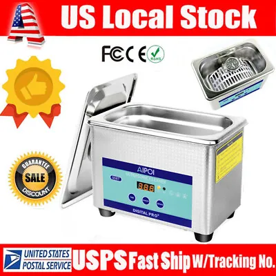 800ML Ultrasonic Cleaner Industry W/Timer Jewelry Ring Parts Glasses Watch US • $10.50