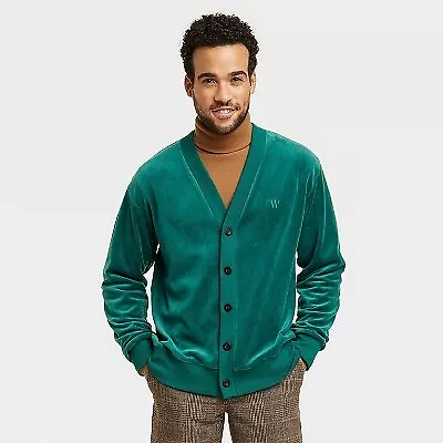 Houston White Adult Velour Cardigan Sweater • $15.99