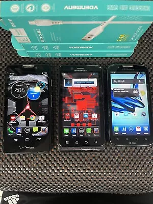 Lot Of (3) Motorola Droid Bionic/RAZR MAXX HD 4G LTE Smartphones | Verizon | Z63 • $4.99