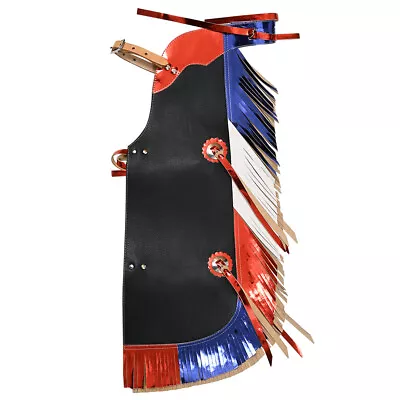 29HS Hilason Pro Rodeo Bull Riding Chaps Us Flag Western Leather Kids • $74.99