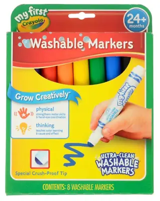 Crayola My First Washable Crayola Markers (Pack Of 8) - Bright & Bold • £4.08