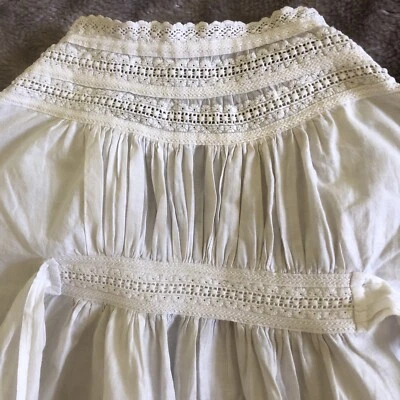£20 • Buy Vintage Antique Victorian  Baby Christening Gown Long Cotton  And Lace (1)