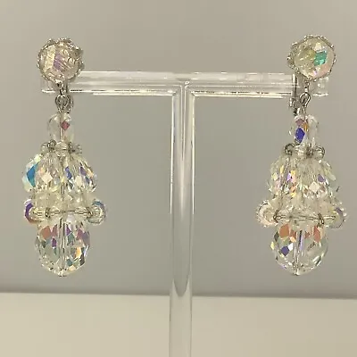 Vintage VENDOME AB Crystal Bead Dangle Earrings • $49