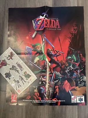 1998 Nintendo N64 Promo XL Legend Of Zelda Ocarina Of Time Poster With Tattoos • $135