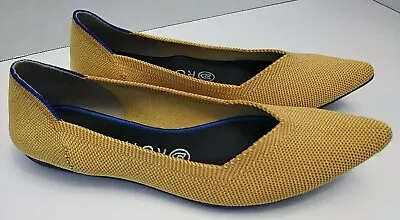 Rothy's Women's Goldenrod Mustard Yellow The Point Ballet Flats Shoes Size 7.5 • $39.95