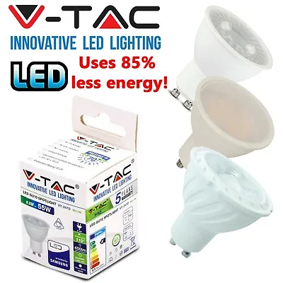 V-TAC LED GU10 Bulbs 5w = 45w 6.5W = 60W 7w 8W = 80w WATT Spot Light Lamp  • £24.99