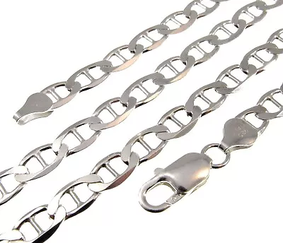 6.4MM Solid 925 Sterling Silver Mariner 150 Chain Marina Necklace Made In Italy • $99.24