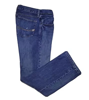 Ariat Men's Low Rise Boot Cut Blue Denim Jeans Size 31x34 (2  Holes Leg See Pic) • $22