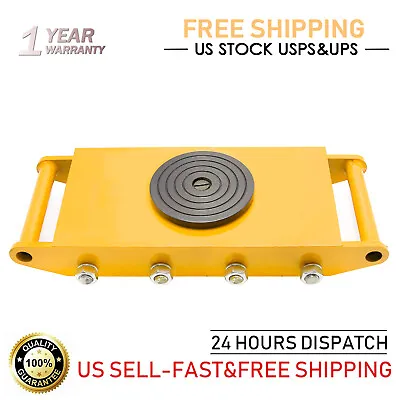 Dolly Skate Machinery Mover Heavy Duty Cargo Trolley Casters 12T Yellow PU 360° • $92.18